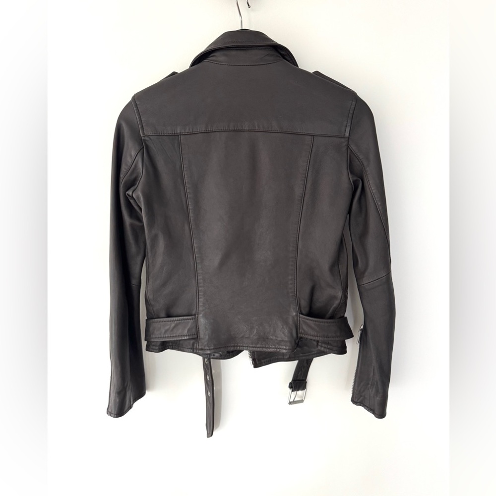 Allsaints Classic Black Leather Jacket - Picture 2 of 4